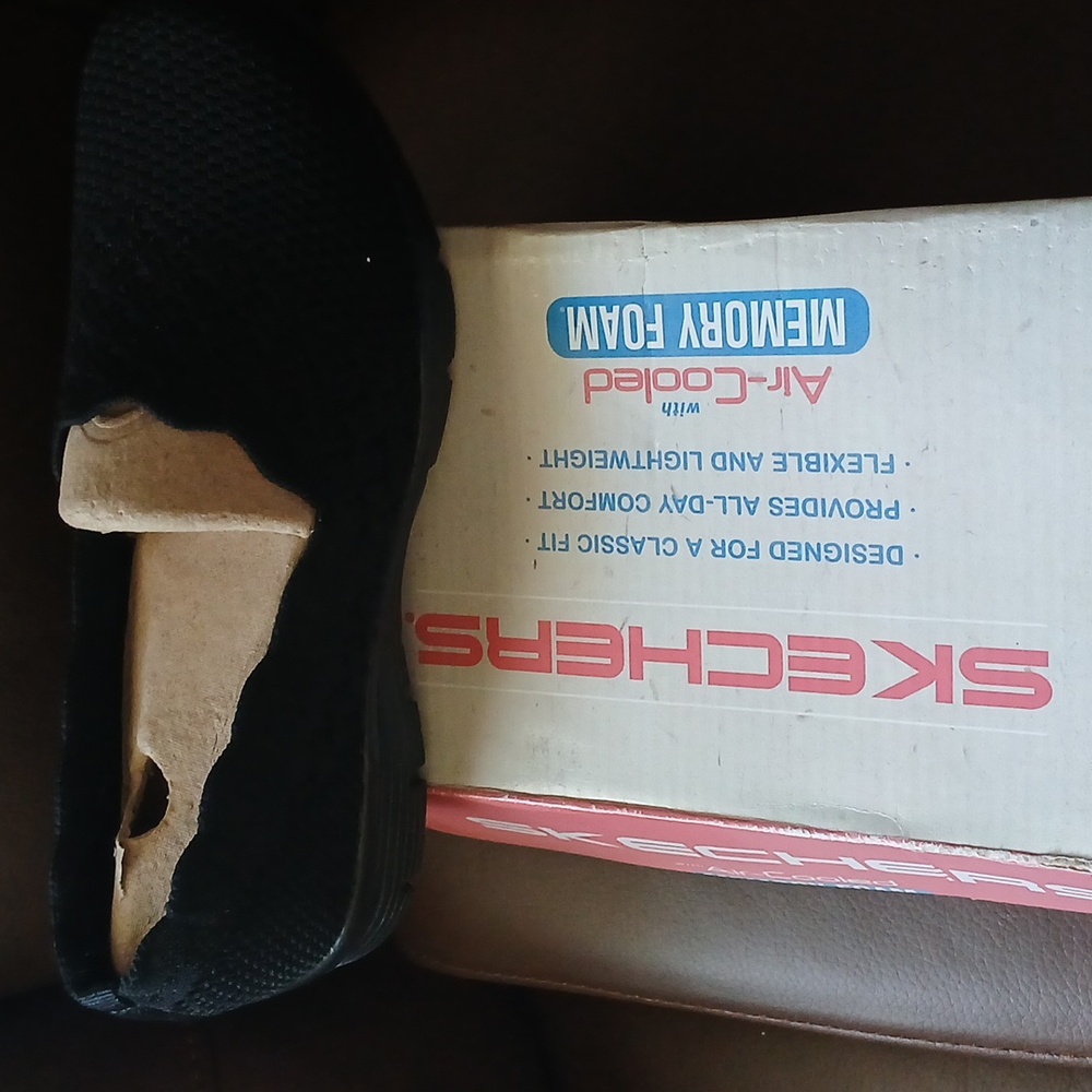 Skechers Black Flats with Breathable Knit Upper - Picture 2 of 5